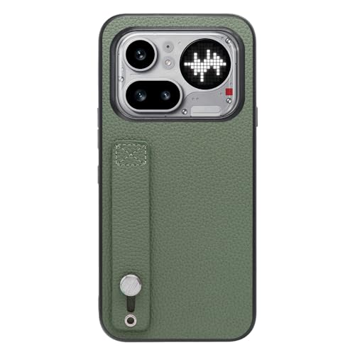 LOOF HOLD-SHELL �{�v ���U�[ �x���g�t�� �X�}�z�P�[�X for Nothing Phone (4a) Pro �p �P�[�X �J�o�[ �X�g���b�v�z�[�� �����h�~ �V���v�� �ϏՌ� ���^ �y�� leather [�_���O���[��]