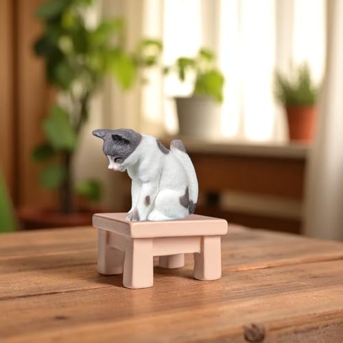 Image of ZWIK Miniature Cat Set for Home Decor | Car Dashboard Decoration | Unique Couple Gifts | Office Desk Showpieces |Cat Lover Resin Figurines Items|(Pack of 4)