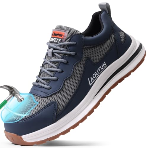 Image of LAoutun Steel Toe Shoes for Men Safety Work Sneakers Lightweight