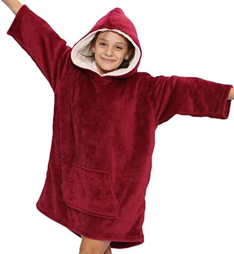 A2Z 4 Kids Girls Boys Oversized Hoodie Blanket Super Soft - Snuggle 954 T.D Pink Kids