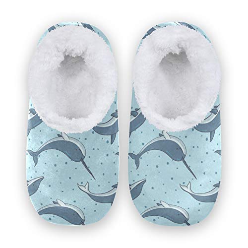 TropicalLife JNlover Ocean Unicorn Dolphin Mujeres Hombres Cerrado Back House Pantuflas Confort...