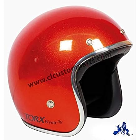 CASCO JET VINTAGE TORX WYATT GLITTER RED ROSSO FLAKE OMOLOGATO BIKER CUSTOM TAGLIA  S : Amazon.it: Auto e Moto