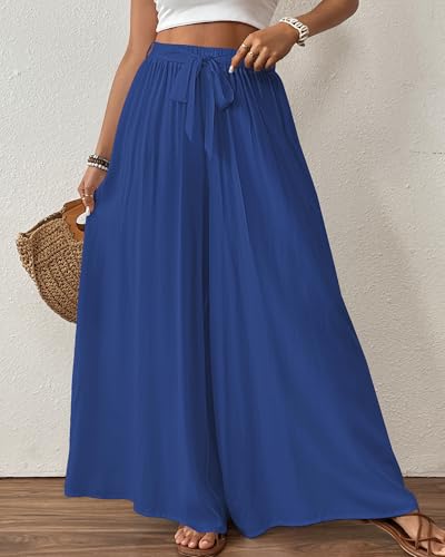 Image of Bsubseach Women Wide Leg Pants Floral Flowy Palazzo Pants