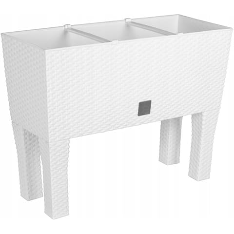 Rg-Vertrieb Rattan Flower Pot with Watering System Cover