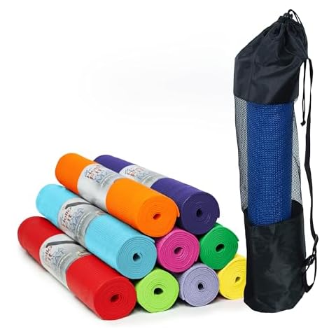 Hello Fit 10-Pack Yoga Mat With Carrying Bags, 68" x 24" Non Slip Exercise Mat, 4mm Thick Gym Mat, Bulk Non Toxic Yoga Mats for Schools and Studios, Colorful Cover