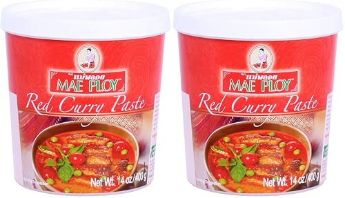 Mae Ploy Würzpaste Curry rot Cup (1 x 400 g) (Packung mit 2)