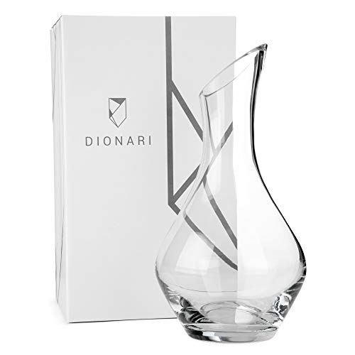 DIONARI Moderno Red Wine Decanter: 100% Lead-Free, Hand-Crafted Glass Decanter for Red Wine