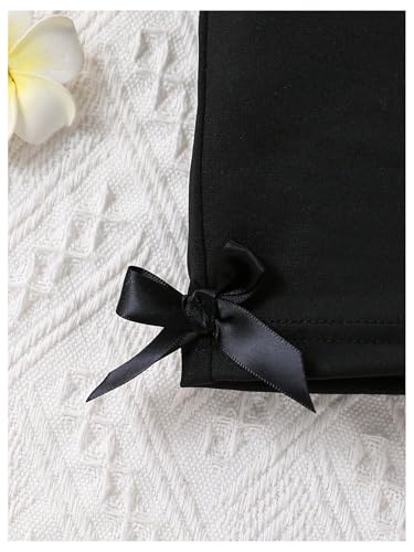 Verdusa Girl's Biker Shorts 2 Pack Bowknot High Waisted Short Leggings Summer Workout4