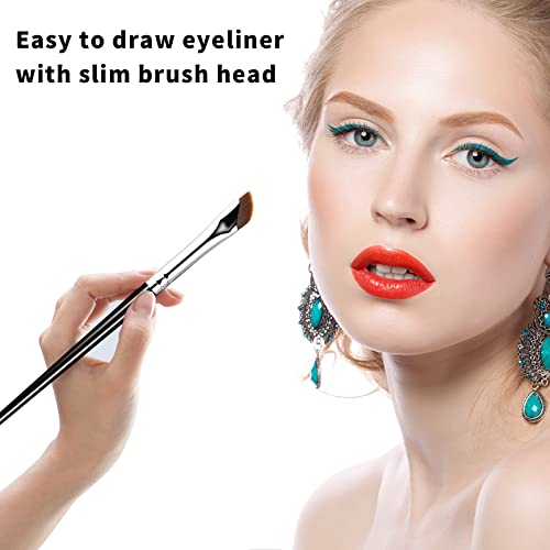 Ursobtf Eyeliner Brush, Upgraded Sickle Eyeliner Brush Angled Eyeliner Brush Eyebrow Concealer Brush, 3 Pcs Ultra Thin Slanted Gel Eyeliner Brush For Precision Eye Liner Brows Make Up Brush Set #TOP6