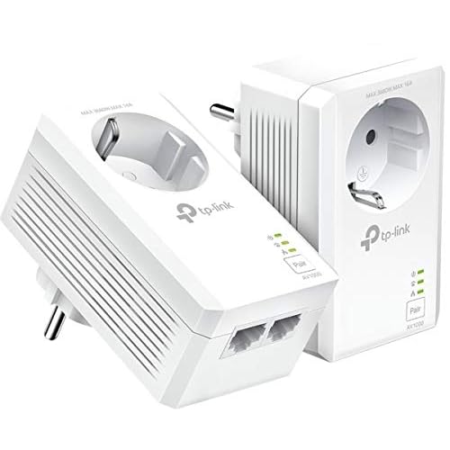 Set adattatori Powerline TP-Link TL-PA7027P KIT (con presa, 2 porte Gigabit, Plug&Play, compatibile con tutti gli adattatori Powerline HomePlug AV/AV2