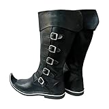 offizier stiefel Mittelalterlicher Steampunk Retro Stil, coole Mode, sehr auffällig. Kann zu verschiedenen Kleidungsstilen passen, egal, was Sie tragen. Sehr geeignet für Erwachsene LARP, Cosplay, Geschichte wiederholt sich, alltägliche Kleidung, oder als Bühnenperformance Requisiten etc.