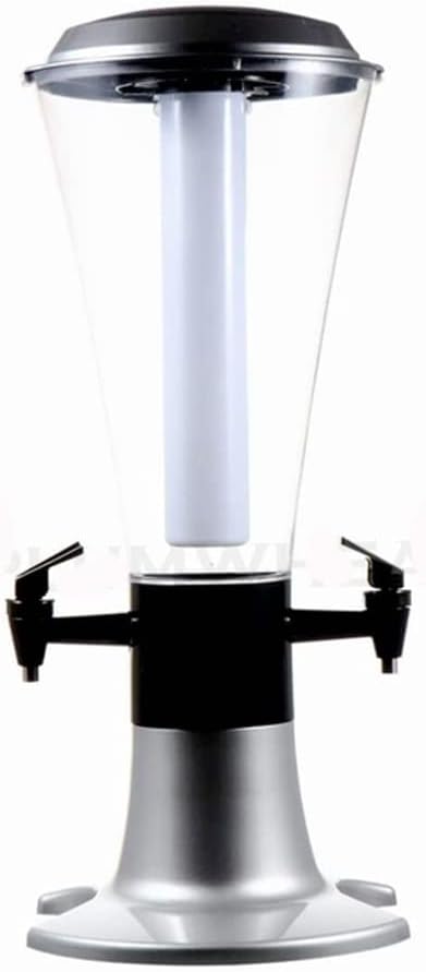 2 Faucets 3L Draft Beer Tower Dispenser With LED Lights For Water Cold Drinks Bar Home Party Buffet