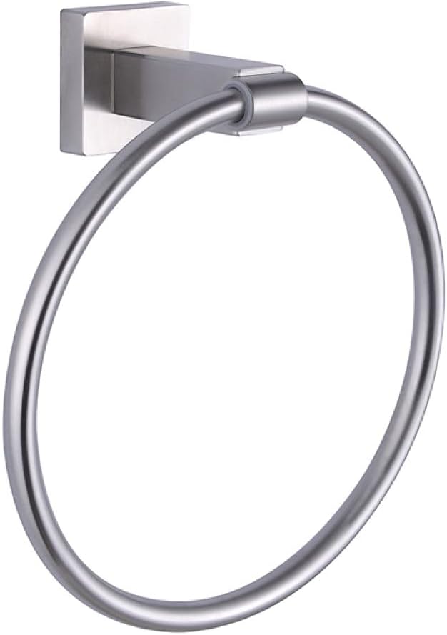 Modern Brushed Bathroom Accessories - Wall-Mounted Towel Rack, Robe Hook, Paper, More(Towel Ring)