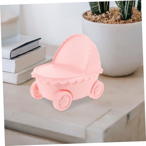 Lámpara de noche en forma de cochecito rosa de plástico miniatura 3