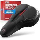 WITTKOP Cuscino per sella da bici in memory foam confortevole I Coprisella da bici per uomo e donna con design ergonomico a 3 zone