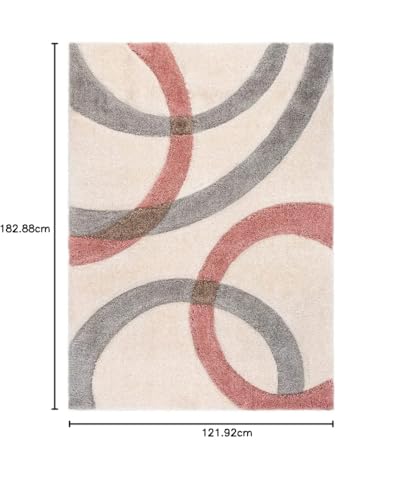 Image of Shaggy Carpet for Living Room 7 X 10 FEET Fluffy Plush Area Rug, Thick Fur Floor Carpet Modern Cozy Rug for Home Decor, Kids Room Bedside Hall, Durable Comfortable Shaggy Rug (L,beigeGreyIvory)