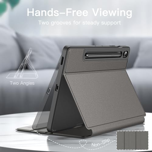 Image of JETech Cover Case for Samsung Galaxy Tab S10 FE Plus /S10 FE+ 13.1-Inch with S Pen Holder, Slim Folio Stand Protective Tablet Cover, Multi-Angle Viewing (Grey)