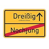 Werbeagentur-Finkbeiner Ortsschild Geburtstag 30 Dreißig - 40x30cm auf 3mm Hartschaum