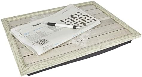 Creative Tops Everyday-Home Lap Tray with Cushion, Bean Bag Cushioned, 44 x 34cm, Grey
