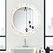 DUQIMO White Round Mirror 30 Inch, Natural Shell Framed Circle Wall Mirror, Mosiac Round Mirrors for Bathroom Bedroom Entrayway or Living Room
