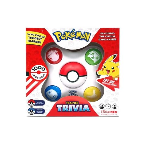Pokemon Trainer Trivia Toy Featuring The Virtual Game Master 2 Modes Single & Multiplayer, Guessing Brain Game Pokemon Go Digital Travel Board Games