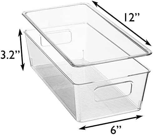 ClearSpace Plastic Pantry Organization and Storage Bins With Lids  Perfect Kitchen Organization or Kitchen Storage  Fridge Organizer, Refrigerator Organizer Bins, Cabinet Organizers (pack of 8)