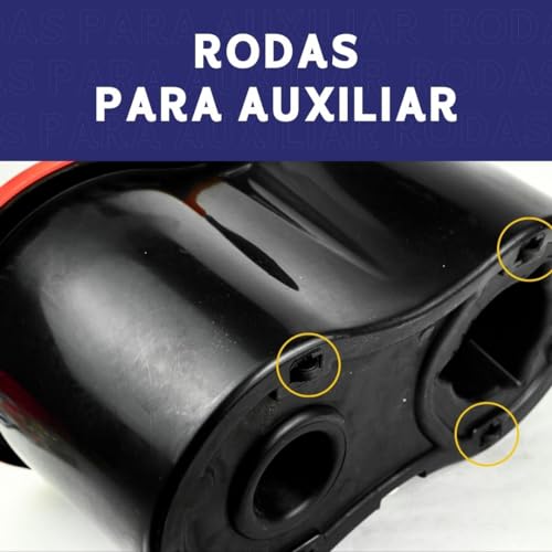Mop Giratório Vermelho e Preto Com Cesto Em Inox C/2 Refil De Microfibra e Dispenser Para Sabão - Ny