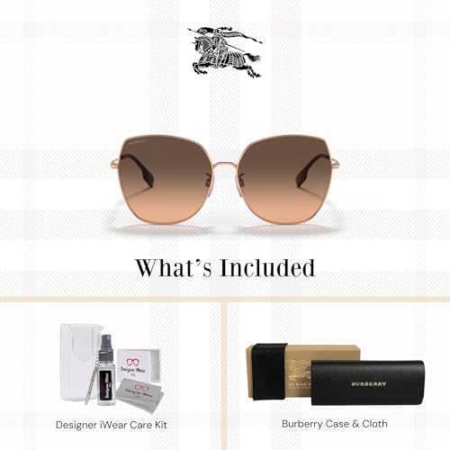 BURBERRY BE3136D Square Sunglasses for Women +BUNDLE with ACCESSORY EYEWEAR KIT2