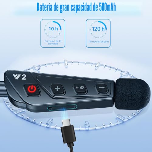 Auriculares para moto Bluetooth OBEST interfono para casco con audio manos libres 5