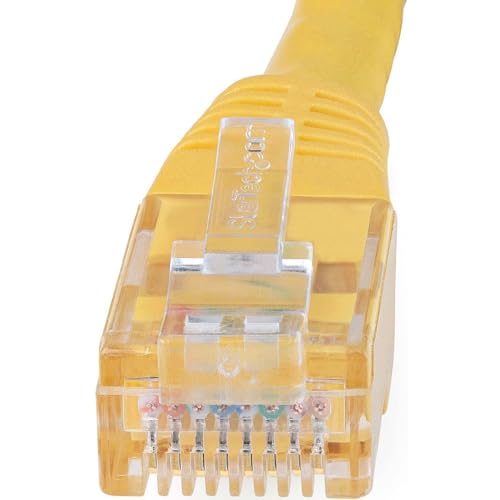 Image of StarTech 3ft CAT6 Ethernet Cable - Yellow CAT 6 Gigabit Ethernet Wire -250Mhz 100W PoE RJ45 UTP Molded Network Patch Cord with Strain Relief (C6PATCH3YL) | 250MHz bandwidth, Gold-plated RJ45, Patch Cable, Ethernet Cord, UTP Molded Network, Strain Relief, 10Gbps speeds