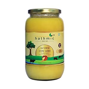 Hathmic Curd Churned Vedic Bilona 100% Pure Grass Fed A2 Desi Cow Ghee 1000 ML
