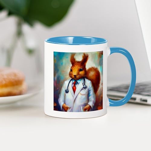 Taza de café de cerámica 11 oz con diseño ardilla miniatura 4
