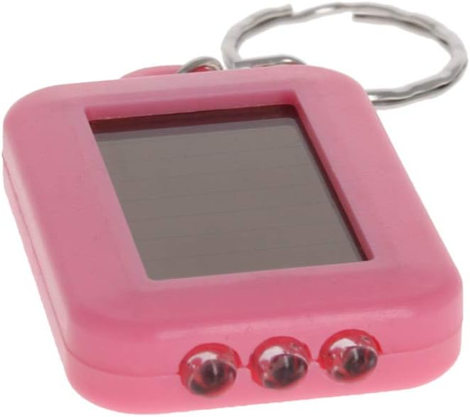 Othmro Mini Solar Led Keychain Flashlight-Pink Plastic Material Bright White Light Tiny Solar Energy Power LED Cute Square Style Lamp Good for Camping Traveling Outdoor 5pcs