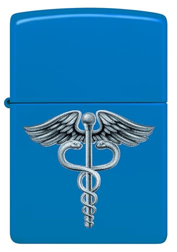 Zippo Encendedor Símbolo Caduceo Azul Mate 46671 miniatura 2