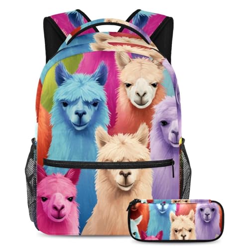 Sac à dos Famille 77 à motifs d'alpagas pour enfants