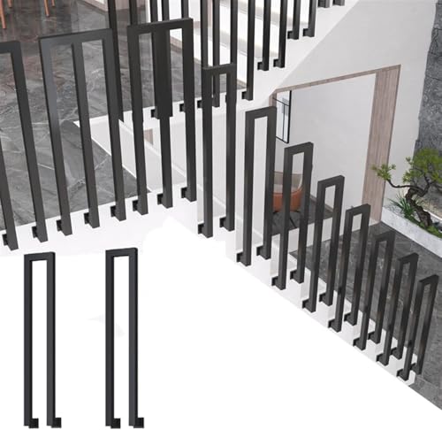 Barandillas de hierro forjado negras en U de 75 cm 2
