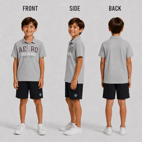 Image of AEROPOSTALE Boys Shorts Set 2 Piece Polo Shirt and Matching Shorts | Structured Collar, Two-Button Placket, Embroidered Logo Detail, Short Sleeve Design