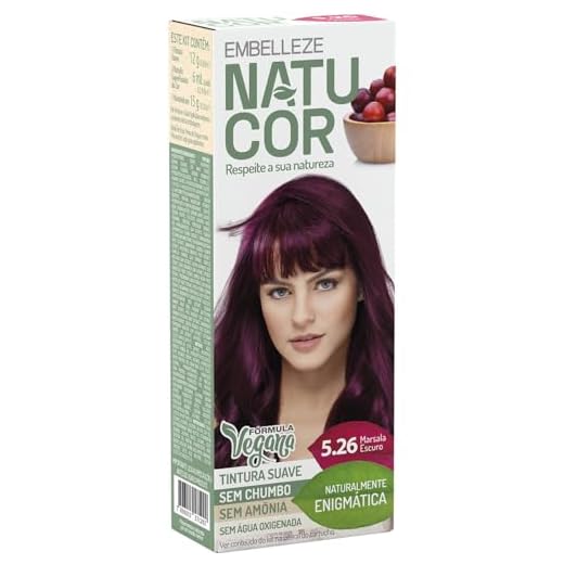 Tinta de Cabelo Natucor Marsala Escuro 5.26 Naturalmente Enigmática