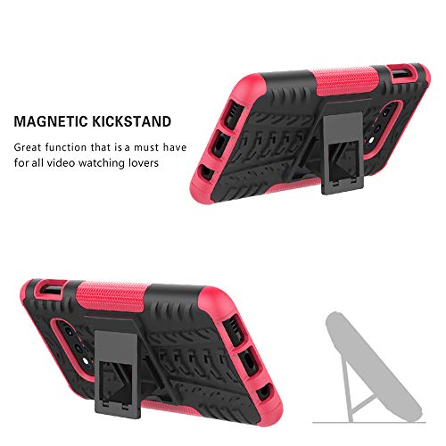 Liushan LS00366-4 Galaxy S10E Case, Shockproof Heavy Duty Combo Hybrid Rugged Dual Layer Grip Cover With Kickstand For Samsung Galaxy S10E /S10 Lite (Not Fit Samsung Galaxy S10 /S10 Plus) Smartphone,Rose Red thumb #2