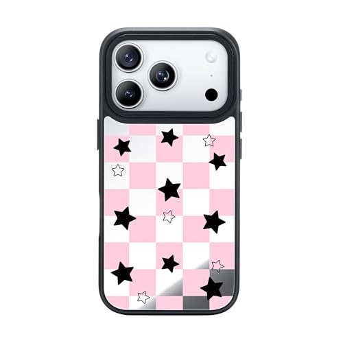 Coque iPhone 17 Pro MagSafe NIMASO transparente à étoiles roses antichoc