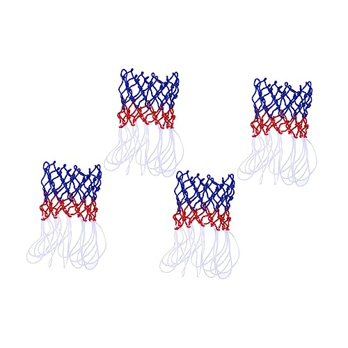Totority 4Pcs Tricolor Nylon Basketball Nets Durable High Density Mesh for Use Tangle Design for Training and Recreation Ball Accessory