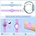 4 Pack KAMIGUO Waterproof Bracelet & Holder Compatible with Airtag for Kids Hidden for Air Tag Keychain Silicone Case Full Coverage Anti-Lost Accessories Compatible with Apple AirTag(Pink&Purple)