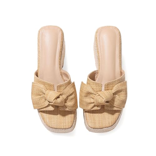 Image of Erocalli Women's Espadrilles Platform Sandals Wedges Slides Sandals Open Toe Fashion Summer Outdoor Beach Sandals