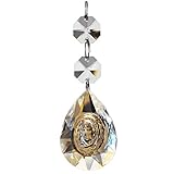 Fushing 10Pcs Chandelier Crystals, Teardrop Chandelier Crystal Pendants Glass Pendants Beads (38mm, Clear)