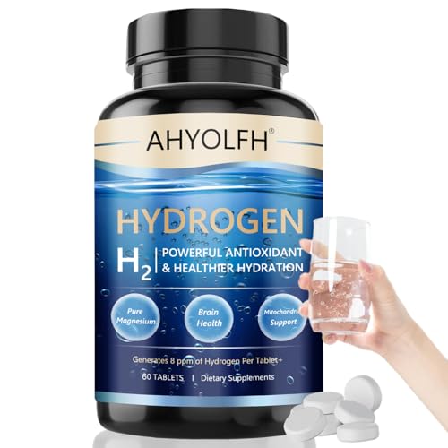 Hydrogen 𝐓𝐚𝐛𝐥𝐞𝐭𝐬 for Drinking Water, 𝐌𝐨𝐥𝐞𝐜𝐮𝐥𝐚𝐫 𝐇𝐲𝐝𝐫𝐨𝐠𝐞𝐧 - Improved Cognition & Energy Level, Non-gmo, 60 Ct (1pcs)