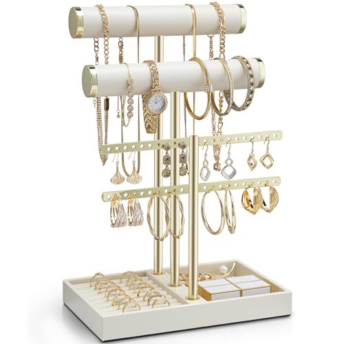 Vlando アクセサリースタンド ブレスレット イアリング リング(アイボリー)