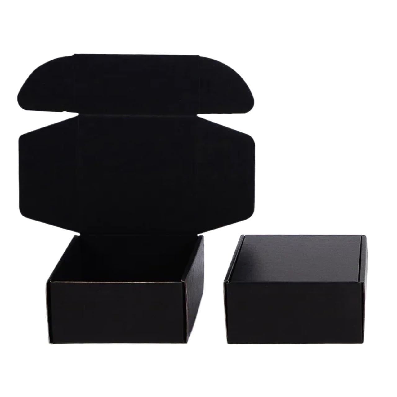 10 scatole colorate per aeroplano, 3 livelli, carta estremamente dura, per imballaggio espresso, scatole quadrate per abbigliamento (nero, 15 x 15 x 5 cm)