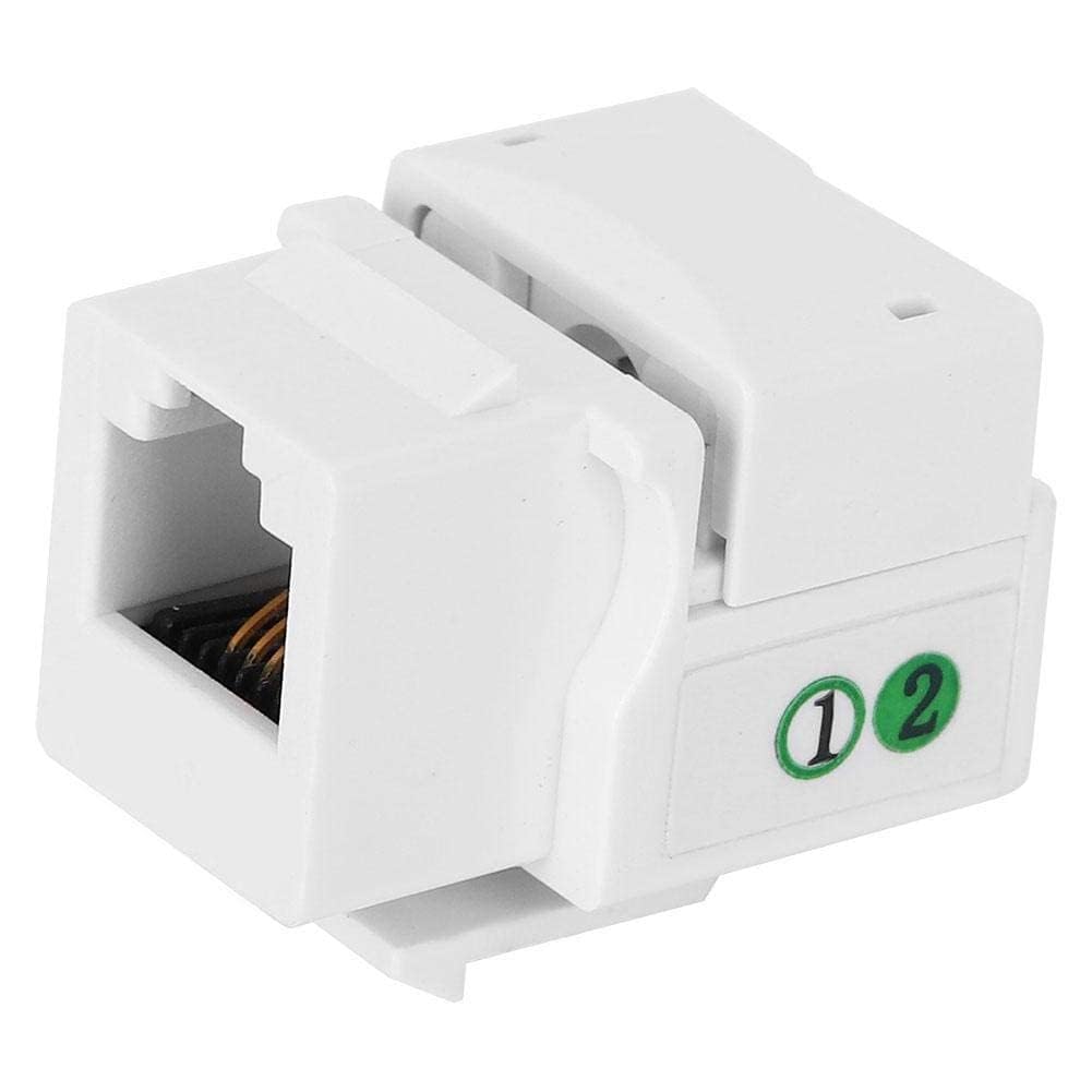 Fafeicy 5Pcs Cat3 RJ11 Telephone Keystone Jack Keystone Phone Jack Inline Coupler Single Port with Dust Cover for Network Engineering Integrated Wiring with ABS Material