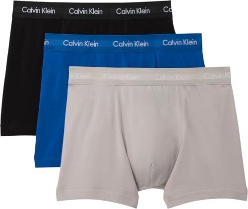 Calvin Klein Men’s 3 Pack Trunks, Pink (CLASSIC BLUE/PORPOISE/BLACK), S