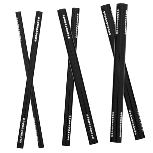 NOLITOY 6pcs Nail Art Styling Stick Cuticle Pusher Tool Nail Polish Tool Cuticle Clean up Brush Nail Tools for Manicure Nail Pushers Manicure Sticks for Nails Black Metal